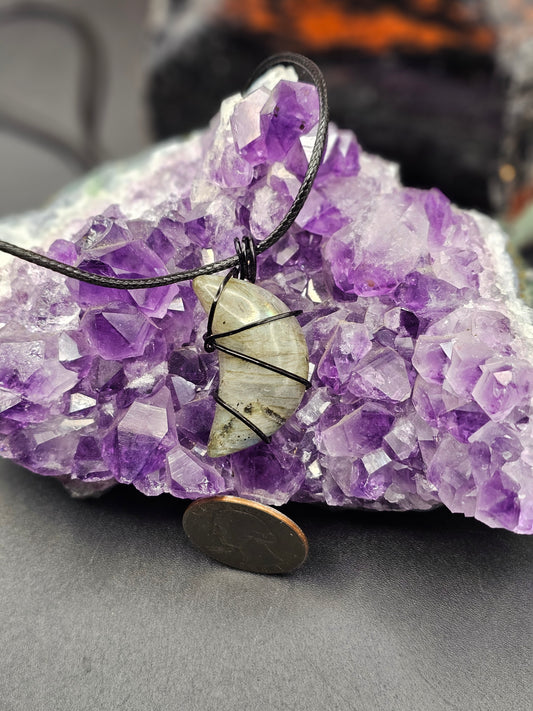 Labradorite Crescent Moon Necklace