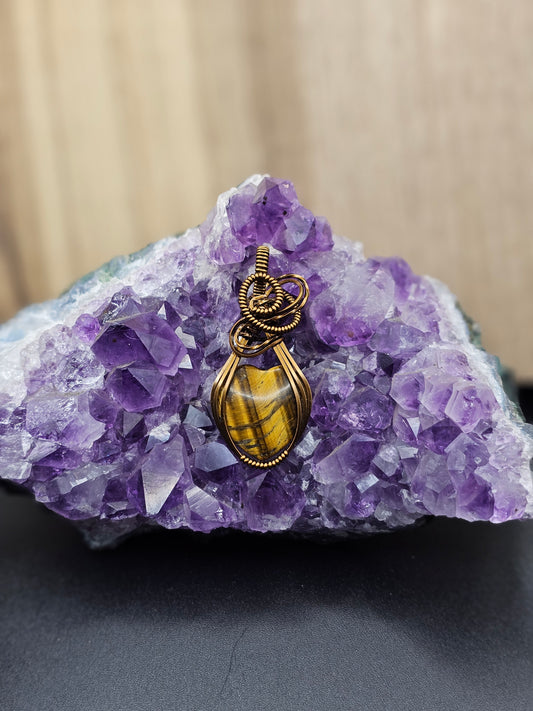 Tigers Eye Heart Necklace